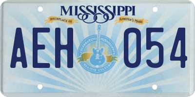 MS license plate AEH054