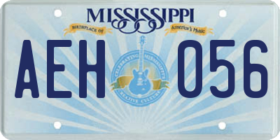 MS license plate AEH056