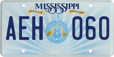MS license plate AEH060
