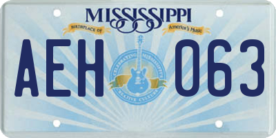 MS license plate AEH063