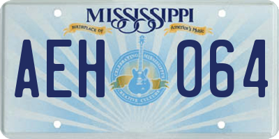 MS license plate AEH064