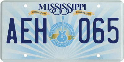 MS license plate AEH065