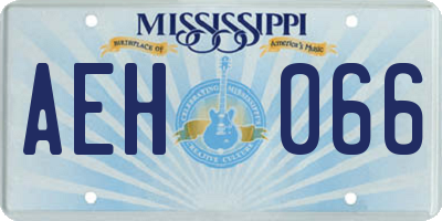 MS license plate AEH066