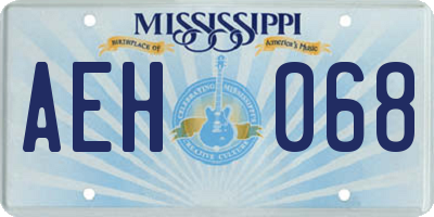MS license plate AEH068