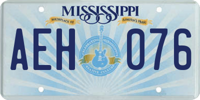 MS license plate AEH076
