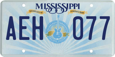 MS license plate AEH077