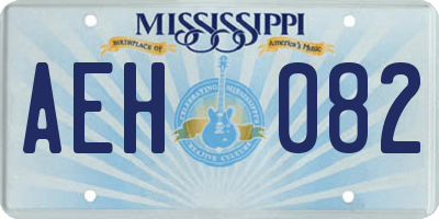 MS license plate AEH082