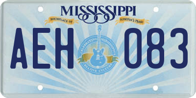 MS license plate AEH083
