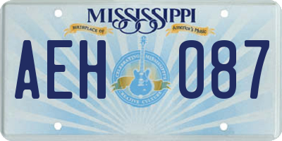 MS license plate AEH087