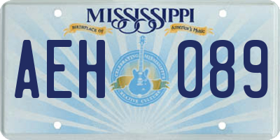MS license plate AEH089