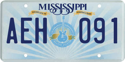 MS license plate AEH091