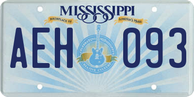 MS license plate AEH093