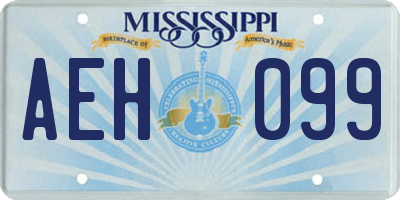 MS license plate AEH099