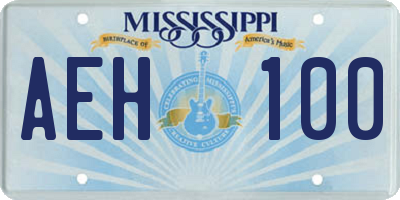 MS license plate AEH100