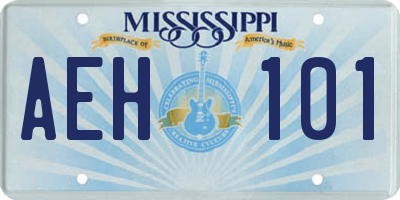 MS license plate AEH101