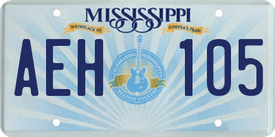 MS license plate AEH105