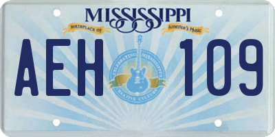 MS license plate AEH109