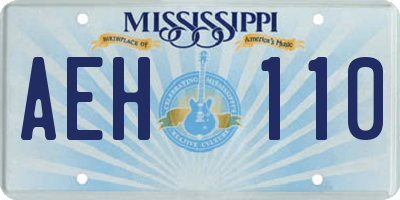 MS license plate AEH110