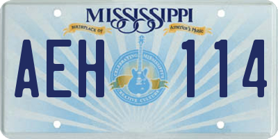 MS license plate AEH114