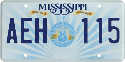 MS license plate AEH115