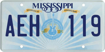 MS license plate AEH119