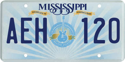 MS license plate AEH120