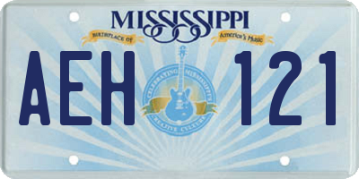MS license plate AEH121