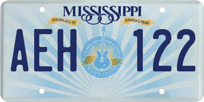 MS license plate AEH122