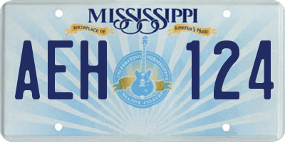 MS license plate AEH124