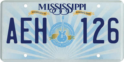 MS license plate AEH126