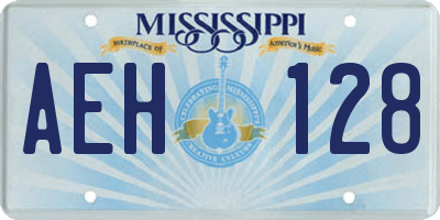 MS license plate AEH128