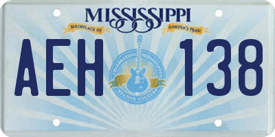 MS license plate AEH138