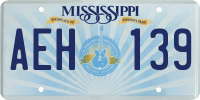 MS license plate AEH139