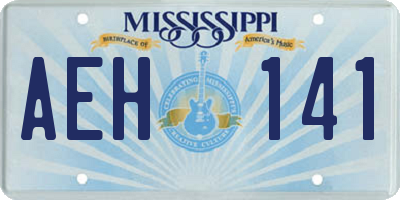 MS license plate AEH141