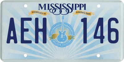 MS license plate AEH146