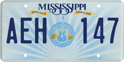 MS license plate AEH147