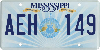 MS license plate AEH149