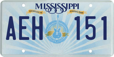 MS license plate AEH151
