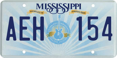 MS license plate AEH154
