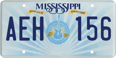 MS license plate AEH156