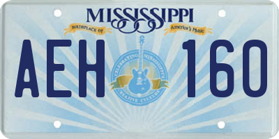 MS license plate AEH160