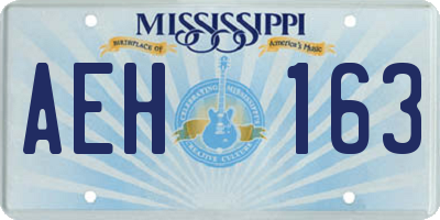 MS license plate AEH163