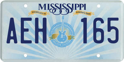 MS license plate AEH165