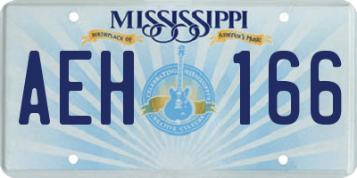 MS license plate AEH166