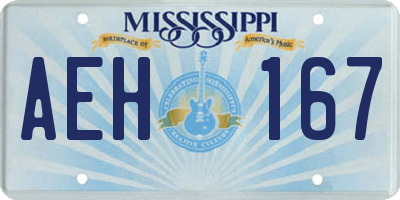 MS license plate AEH167