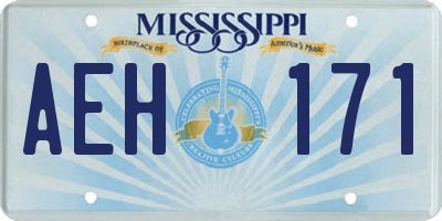MS license plate AEH171