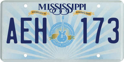 MS license plate AEH173