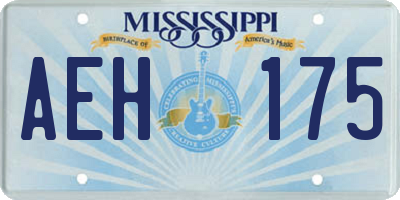 MS license plate AEH175