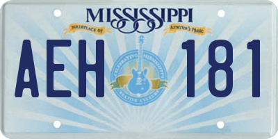 MS license plate AEH181