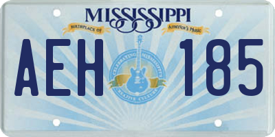 MS license plate AEH185